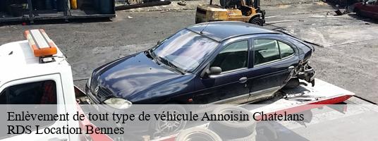 Enlèvement de tout type de véhicule  annoisin-chatelans-38460 RDS Location Bennes 
