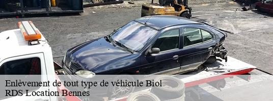 Enlèvement de tout type de véhicule biol-38690 RDS Location Bennes